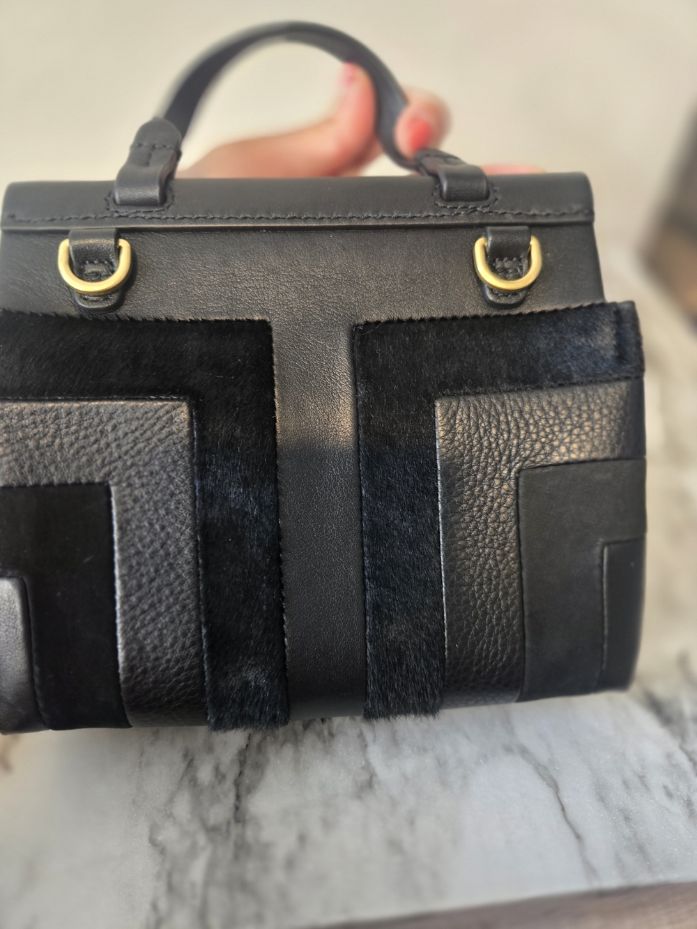 Tory Burch Black Leather Top-Handle Crossbody Bag - Picture 5 of 6